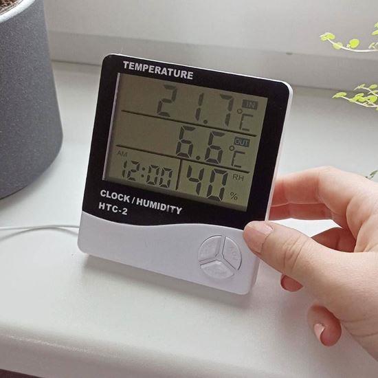Ceas cu proiectie de stele, joc de lumini si culori + Termohigrometru digital - statie meteo CADOU