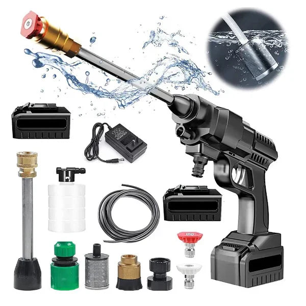 Kit Aparat de spalat electric cu presiune cu rezervor pentru detergent, 2 acumulatori 48 V