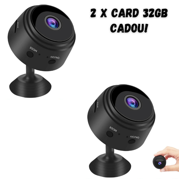 Set 2 x Camera video Wi-Fi 1080p HD, NightVision, Senzor de miscare + 2 x Card 32GB CADOU